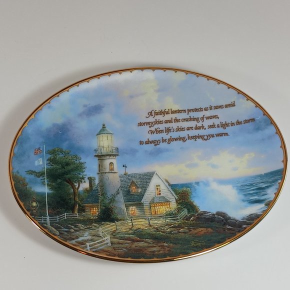 Thomas Kinkade's Guiding Lights Collector Plate A Light in the Storm Ltd Edtn 9" - Picture 1 of 6